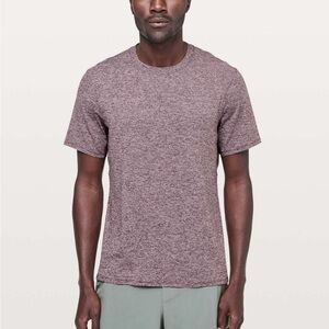 Lululemon Drysense Mesh Reflective Short Sleeve Shirt in Heathered Dark Adobe